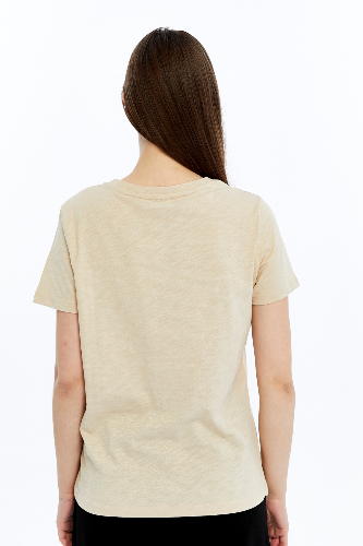 Resim Viole&More 1001 Flamlı Cepli V Yaka Kadın T-shirt