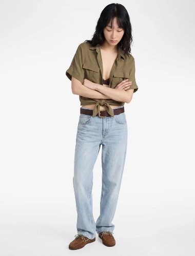 Resim Koton Kadın Kısa Kol Gömlek 6SAL60005IW