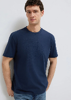 Resim Mavi Erkek T-shirt M0613156-70490