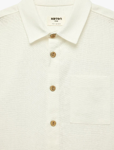 Resim Koton Erkek Çocuk Kısa Kol gömlek 6SKB60023TW