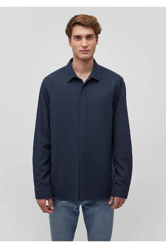 Resim Mavi Uzun Kol Erkek Gömlek M0211650-70490