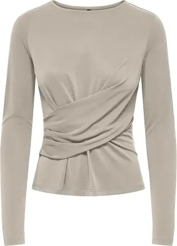 Resim Only Onlfree L/S O-Neck Drapıng Top Jrs Kadın T-shirt 15380710