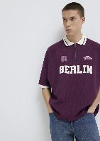 Resim Mavi Polo Yaka Erkek T-shirt M0613230-70670