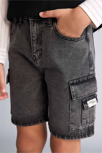 Resim Defacto Erkek Çocuk Kot&Kanvas Şort G9738A8/NM55