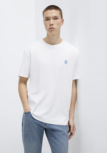 Resim Mavi Logo Nakışlı Erkek T-Shirt M067074-620