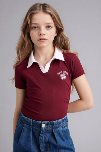 Resim Defacto Kız Çocuk T-shirt G1001A8/BR115