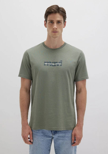 Resim Mavi Baskılı Erkek T-Shirt M0610943-80692