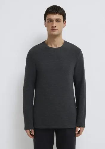 Resim Mavi Erkek T-Shirt M064622-26834 Uzun Kol