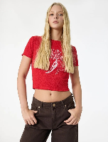 Resim Koton Kadın T-shirt 6SAL10124IK