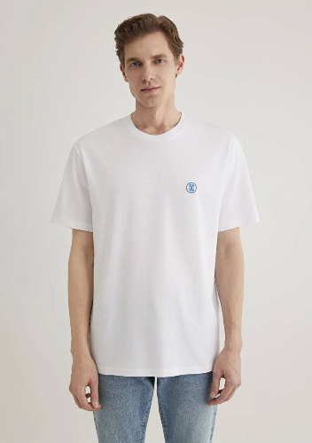 Resim Mavi Logo Nakışlı Erkek T-shirt M067074-620