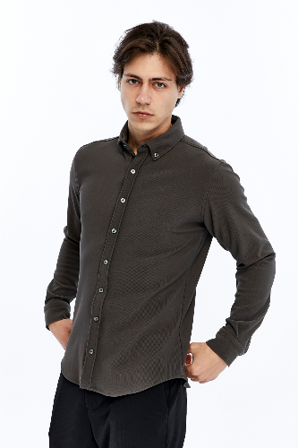 Resim Paul&More Yaka Düğmeli Ön Fitil Gömlek 70085