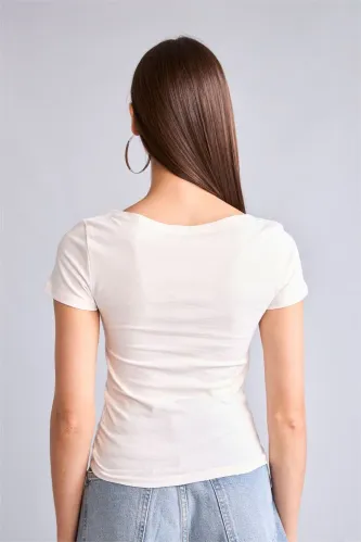 Resim Defacto Kadın T-shirt H8076AX/WT32