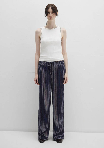 Resim Mavi Dokuma Kadın Kanvas Pantolon M1011024-89853