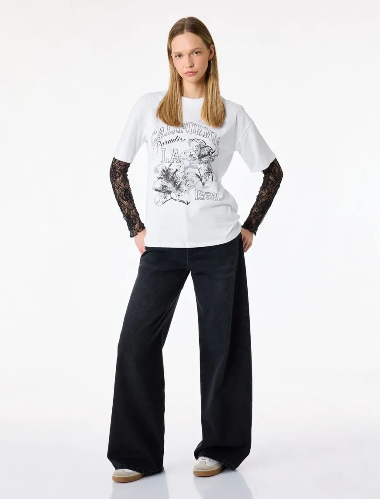 Resim Koton Kadın T-shirt 6SAL10676IK