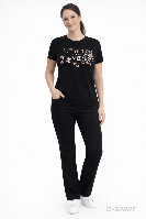 Resim Guess Athleisure  Kadın  T-shirt V6GI11K2978-JBLK Solange Ss Cn T-Shırt