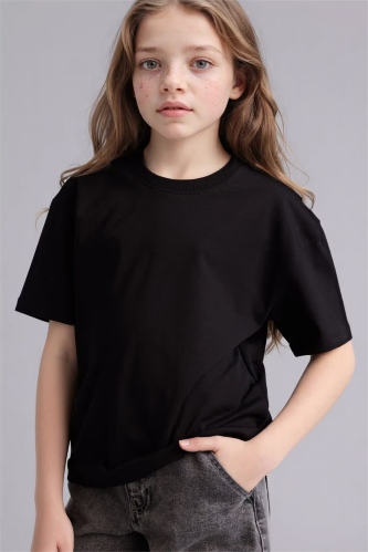 Resim Defacto Kız Çocuk T-shirt D9099A8/BK81