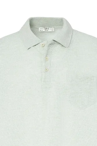 Resim Süvari Büyük Beden Polo Yaka Waffle  Erkek T-Shirt Sts1014000004