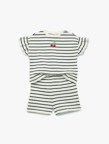 Resim Koton Kız Bebek Şort Takım 6SMG10177AK
