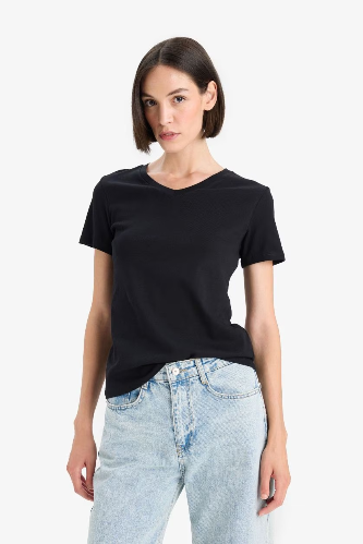 Resim Defacto Kadın T-shirt I1080AZ/BK81