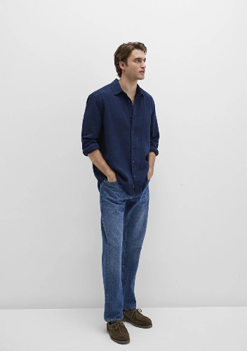 Resim Mavi Erkek Uzun Kol Gömlek M0211518-80872