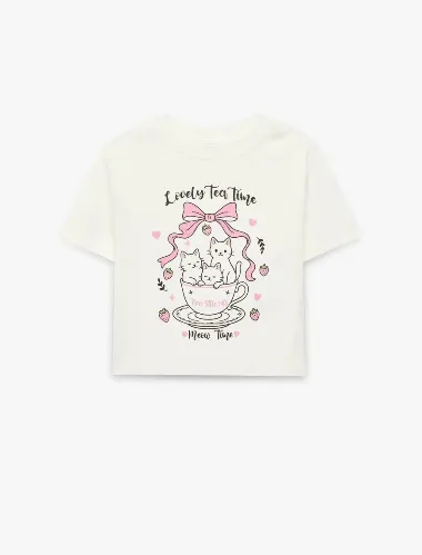 Resim Koton Kız Çocuk T-shirt 6SKG10333AK