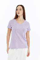 Resim Viole&More 1002 Flamlı  V Yaka Kadın T-shirt