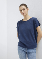 Resim Mavi Kısa Kol Kadın T-Shirt M167245-70487