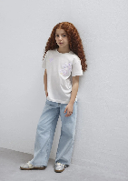 Resim Mavi Kız Çocuk T-shirt M7610417-70057