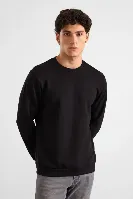 Resim Süvari O Yaka Dikey Çizgi Jakarlı Erkek Sweat Ssw2013700013