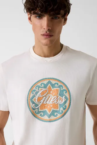 Resim Guess  Erkek  T-shirt M6GI48K3583-G018 Ss Bsc Mosaıc Tıle Tee