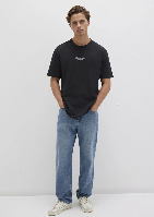 Resim Mavi Batman Reflektör Baskılı Erkek T-shirt M066878-900