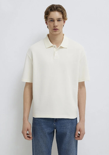 Resim Mavi Polo Yaka Erkek T-shirt M0613177-70056