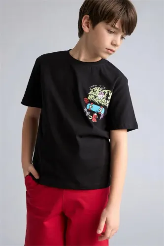 Resim Defacto Erkek Çocuk T-shirt H4323A8/BK81