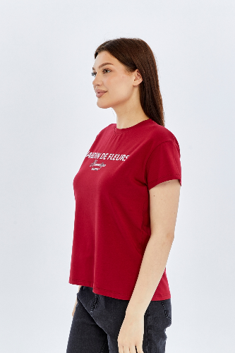 Resim Viole&More Kadın T-Shirt Yk20 Jardın De Flerus Baskılı