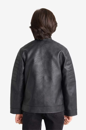 Resim Defacto Erkek Çocuk Deri Mont F6154A8/BK27