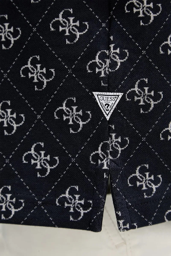 Resim Guess  Erkek  T-shirt M6GP04K3073-FBDB Ss All Over 4G Jacqaurd Polo