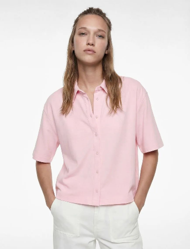 Resim Koton Kadın Kısa Kol Gömlek 6SAL60004IW