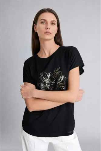 Resim Defacto Kadın T-shirt H8362AX/BK81