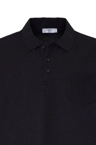 Resim Süvari Büyük Beden Polo Yaka Waffle  Erkek T-Shirt Sts1014000004