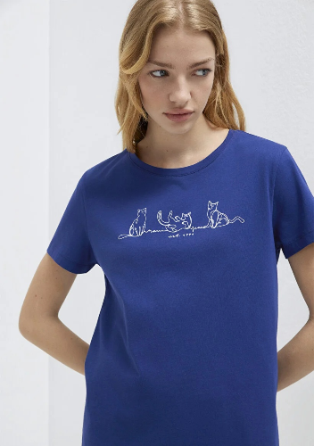 Resim Mavi Kadın T-shirt M1613721-70722