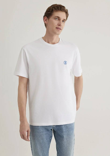 Resim Mavi Logo Nakışlı Erkek T-shirt M067074-620