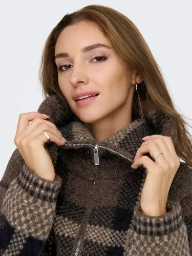 Resim Only Onlmaroon Ls Zıp Collar Cardıgan Knt Kadın Kazak 15358211