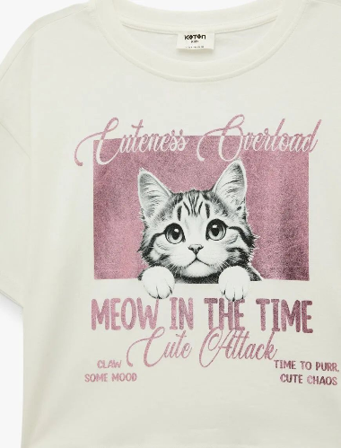 Resim Koton Kız Çocuk T-shirt 6SKG10507AK