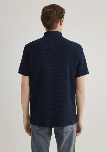 Resim Mavi Polo Yaka Erkek T-shirt M0612521-70490