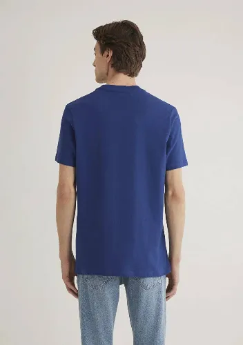 Resim Mavi Miav Baskılı Erkek T-Shirt M067153-70722