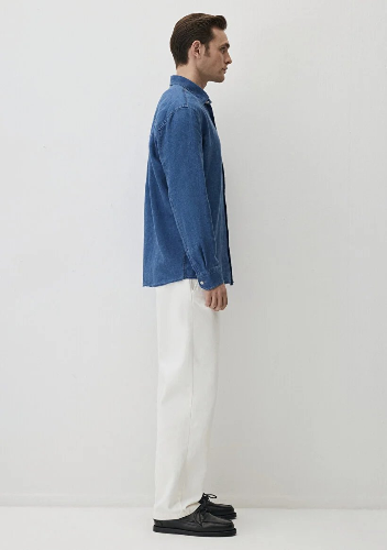 Resim Mavi Erkek Uzun Kol Gömlek M0211914-18790