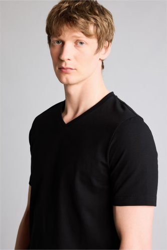 Resim Defacto Erkek T-shirt D7938AX/BK81