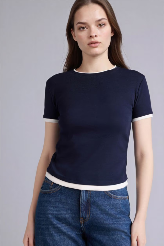 Resim Defacto Kadın T-shirt F3504AX/NV245