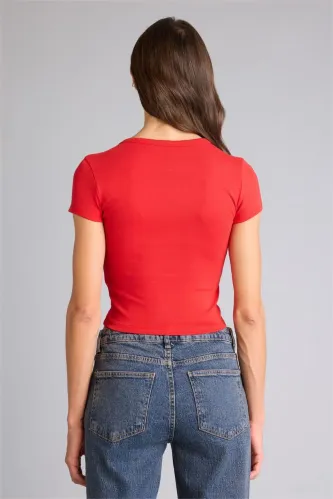 Resim E0288AX/RD79 Defakto Kadın T-shirt