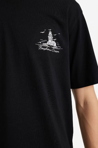 Resim Defacto Erkek T-shirt F8164AX/BK81